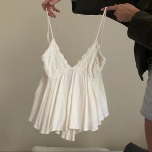 White Lace Flowy Tank